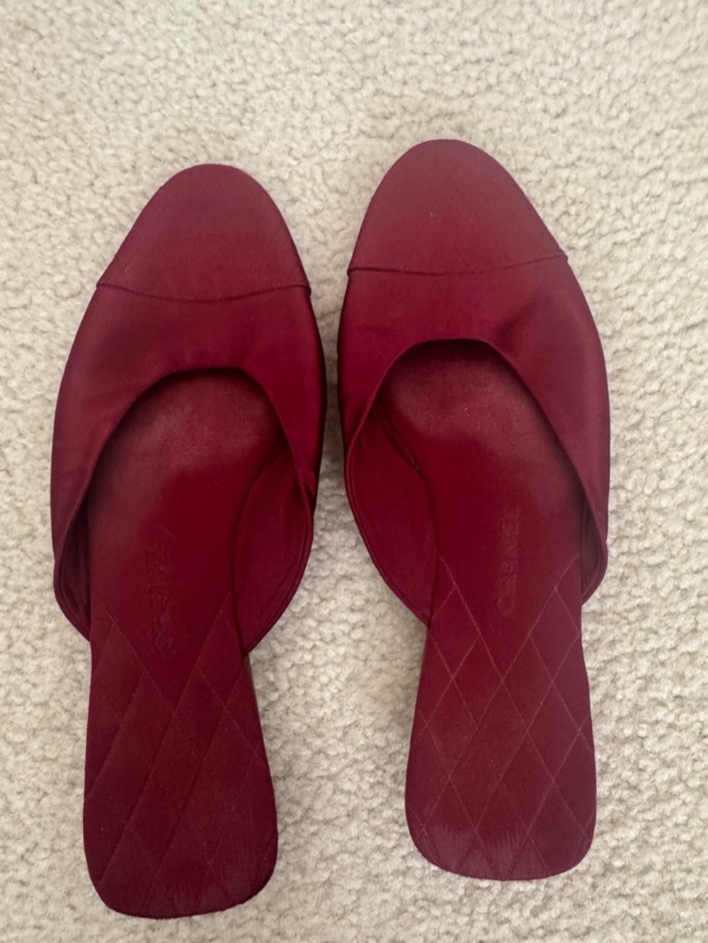 CHANEL -  Burgundy Slide Flats